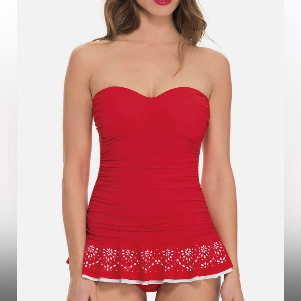 Gottex Scarlet Strapless One Piece Swimsuit